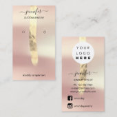 ロゴジュエリーカードソーシャルメディア金ゴールドバラ 名刺 (正面/裏面)