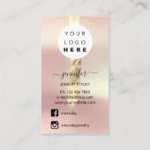 ロゴジュエリーカードソーシャルメディア金ゴールドバラ 名刺 (裏面)