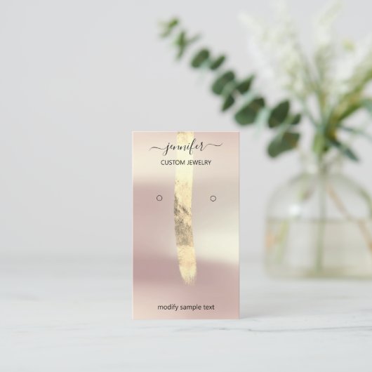 ロゴジュエリーカードソーシャルメディア金ゴールドバラ 名刺 (スタンド正面)