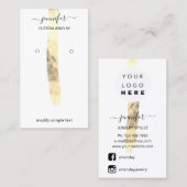 ロゴジュエリーカードソーシャルメディア金ゴールドホワイト 名刺 (正面/裏面)