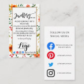 ロゴジュエリーカー気にドの追加(小さな英国のフローラ) 名刺 (正面/裏面)