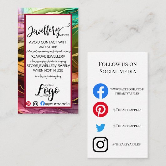 ロゴジュエリーカー気にドの追加SMALL Business UK 名刺 (正面/裏面)