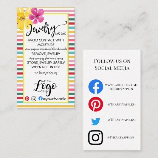 ロゴジュエリーカー気にドの追加SMALL Business UK 名刺 (正面/裏面)