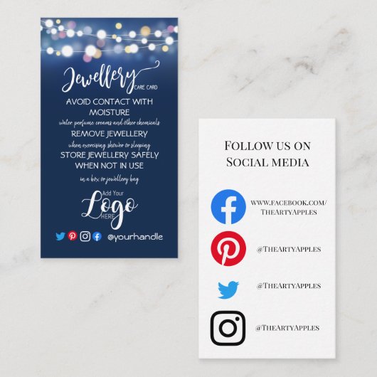 ロゴジュエリーカ気にード（小） 名刺 (正面/裏面)