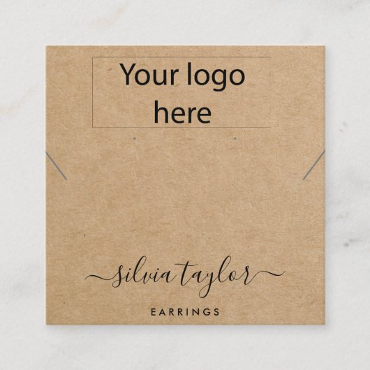 ロゴジュエリーネックレスイヤリングディスプレイカード スクエア名刺 (正面)