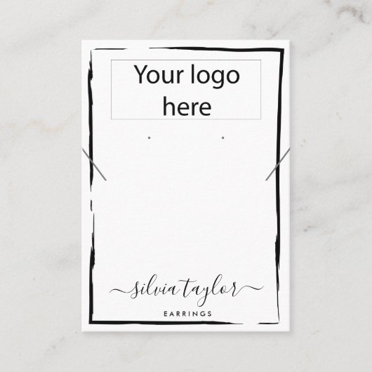 ロゴジュエリーネックレスイヤリングディスプレイカード 名刺 (正面)