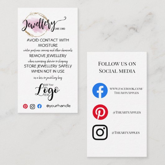 ロゴジュエリー気にカードの追加 名刺 (正面/裏面)