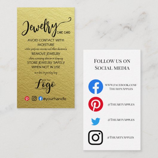 ロゴジュエリー気にカードの追加 名刺 (正面/裏面)