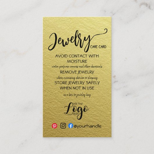 ロゴジュエリー気にカードの追加 名刺 (正面)