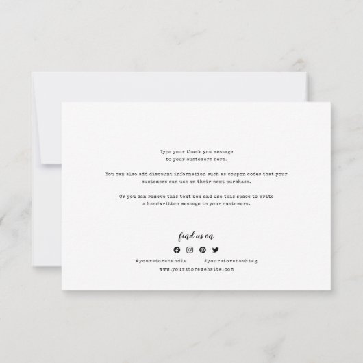 ロゴスクリプトとタイプライターのサンキューカードの追加 サンキューカード (裏面)