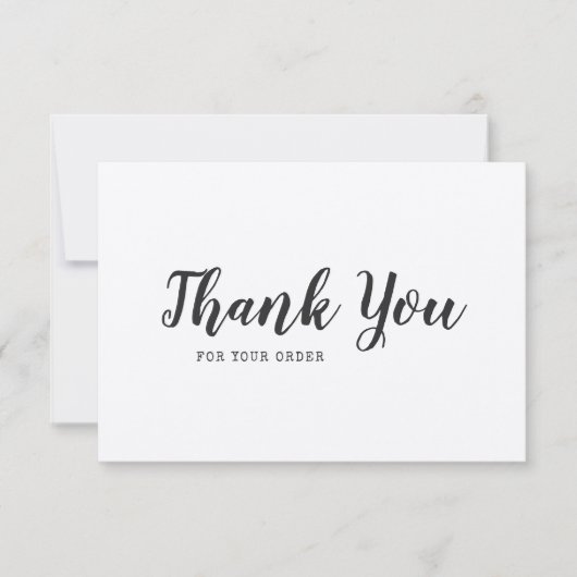 ロゴスクリプトとタイプライターの追加Kraftありがとう サンキューカード (正面)