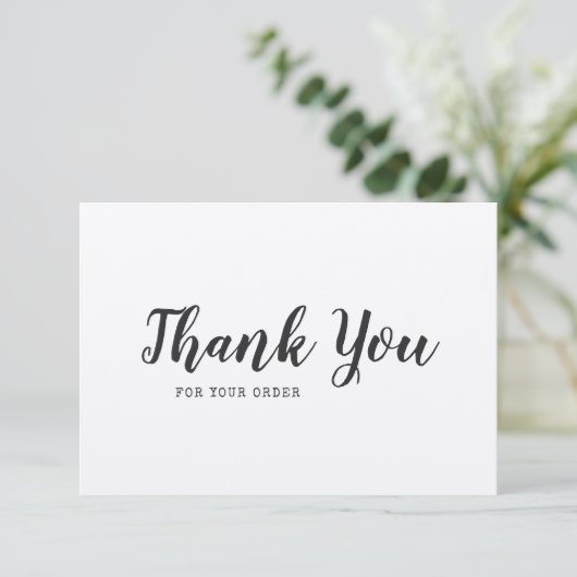 ロゴスクリプトとタイプライターの追加Kraftありがとう サンキューカード (スタンド正面)