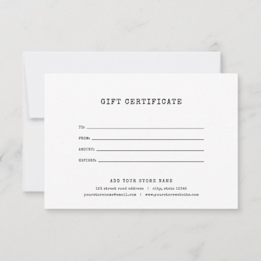 ロゴスクリプトとタイプライターギフト証明書の追加 (裏面)