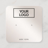 ロゴスクリプトシャンパン金ゴールドグラデーションイヤリングの追加 スクエア名刺 (正面)