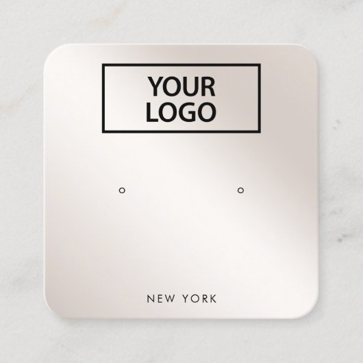 ロゴスクリプトシャンパン金ゴールドグラデーションイヤリングの追加 スクエア名刺 (正面)