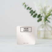 ロゴスクリプトシャンパン金ゴールドグラデーションイヤリングの追加 スクエア名刺 (スタンド正面)