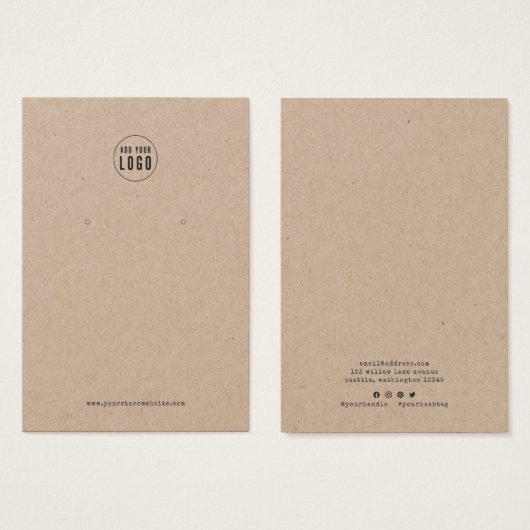 ロゴスクリプトタイプライターのイヤリング表示カードの追加 (正面&裏面)