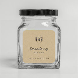 ロゴスクリプト行の追加Kraft製品ラベル スクエアシール