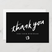 ロゴスクリプト黒ありがとう サンキューカード (正面/裏面)