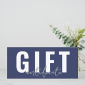 ロゴスクリプモダント青いビジネスのギフト証明書 (スタンド正面)