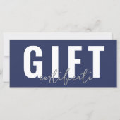 ロゴスクリプモダント青いビジネスのギフト証明書 (正面)