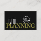 ロゴスタイリッシュと写真が付いた黒いオリーブグリーン 名刺 (正面)