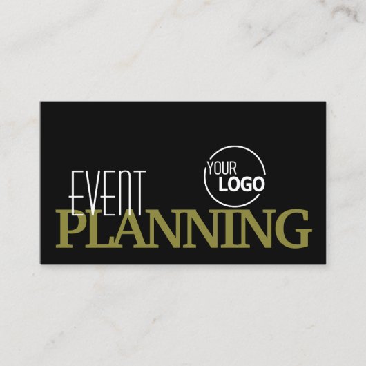 ロゴスタイリッシュと写真が付いた黒いオリーブグリーン 名刺 (正面)