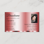 ロゴスタイリッシュと写真が入った赤いグラマラススタイリッシュ 名刺 (裏面)