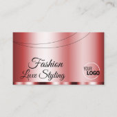 ロゴスタイリッシュと写真が入った赤いグラマラススタイリッシュ 名刺 (正面)