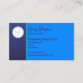 ロゴスタイリッシュアールデコブルーグリーンピーコックフェザー 名刺 (正面)