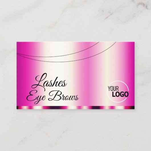 ロゴスタイリッシュガーリーと写真が入ったピンクのグラマラス 名刺 (正面)