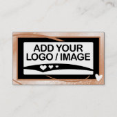 ロゴスタイリッシュテンプレートクール桃フレームかわいいハート 名刺 (正面)