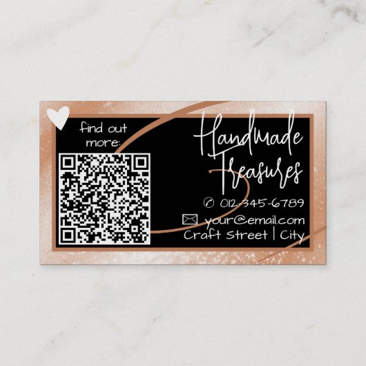 ロゴスタイリッシュテンプレートクール桃フレームかわいいハート 名刺 (裏面)