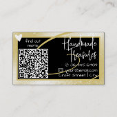 ロゴスタイリッシュテンプレートクール金ゴールドフレームかわいいハート 名刺 (裏面)