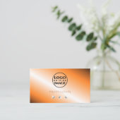 ロゴスタイリッシュ付きオきらめくレンジシルバーダイヤモンド 名刺 (スタンド正面)