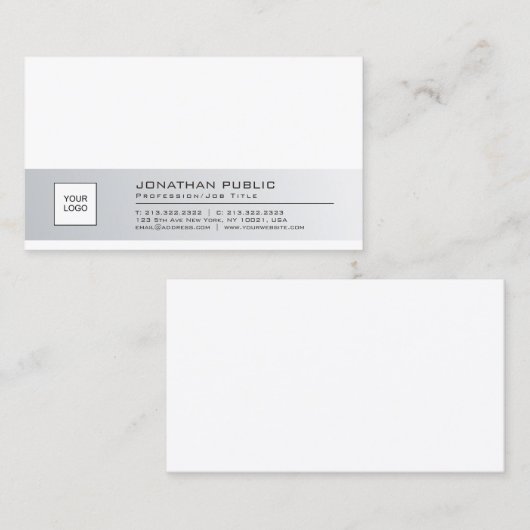 ロゴスタイリッシュ付きクリーン会社プレーンプロフェッショナル 名刺 (正面/裏面)