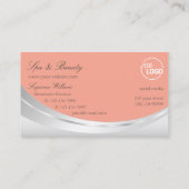 ロゴスタイリッシュ付きコーラルシルバーとスパークルダイヤモンド 名刺 (裏面)