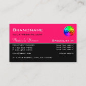 ロゴスタイリッシュ付きピンクとブラックのシックプロフェッショナル 名刺 (裏面)