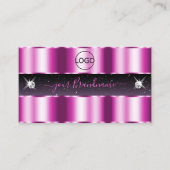 ロゴスタイリッシュ付きピンクパープルブラックスパークルジュエリー 名刺 (正面)