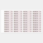 ロゴスタイリッシュ付きピンク色リップクリーム ラベル (シート)