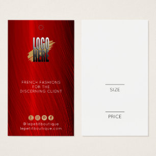 ロゴスタイリッシュ付きルビーレッドウェア価格ラベル