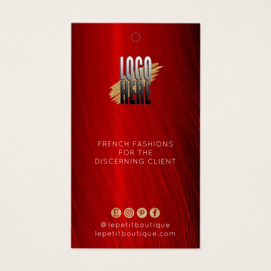 ロゴスタイリッシュ付きルビーレッドウェア価格ラベル (正面)