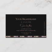 ロゴスタイリッシュ付き白黒バラ金ゴールド円 名刺 (裏面)