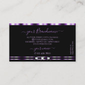 ロゴスタイリッシュ付き紫きらめくブラックダイヤモンド 名刺 (裏面)