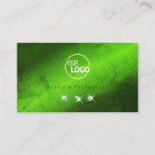 ロゴスタイリッシュ付き緑きらめく大理石ダイヤモンド 名刺 (正面)