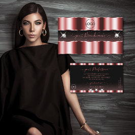 ロゴスタイリッシュ付き赤と黒きらめくのダイヤモンド 名刺