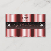 ロゴスタイリッシュ付き赤と黒きらめくのダイヤモンド 名刺 (正面)