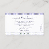 ロゴスタイリッシュ付き青と白きらめくの宝石 名刺 (裏面)