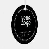 ロゴスタイリッシュ編集可能な白黒 メタルオーナメント (正面右)