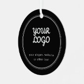 ロゴスタイリッシュ編集可能な白黒 メタルオーナメント (正面左)